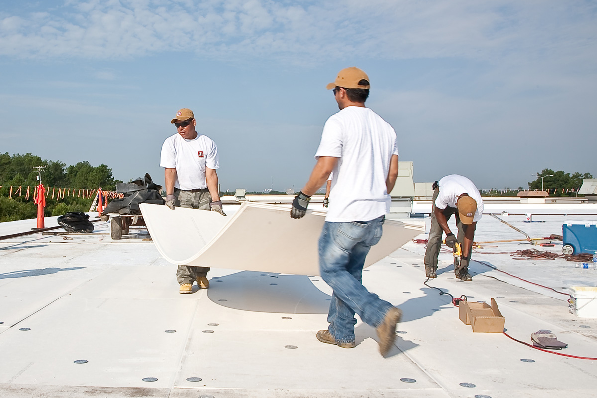 Commercial roof membrane work